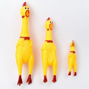 Durable, Bite-Resistant Vinyl Squeaky Chicken Dog Toy