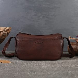 Minimalist Solid-Color Handmade Genuine Leather Shoulder/Underarm Bag