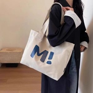Women's Large-Capacity Canvas Bag — Durable Supermarket Shopping Tote