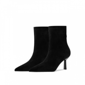 European and American high-heeled pointed-toe thin-soled women's boots