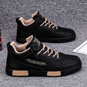 Men's casual leather shoes, sports mid board shoes