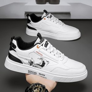 New breathable board shoes for men, casual white shoes