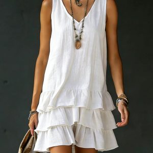 Women's Fashion Patchwork Sleeveless Dress