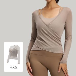 Breathable and slimming cover-up sports top for women