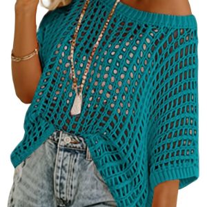 Women's beach cover-up knit sweater