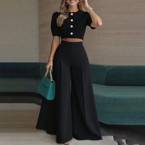 Wide-leg pants fashion casual suit