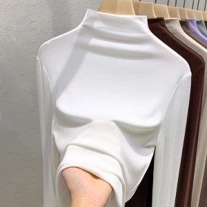 Long-sleeved T-shirt, slim fit, German fleece inner layer top
