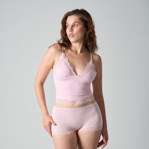 Thin lace triangle camisole flat top set