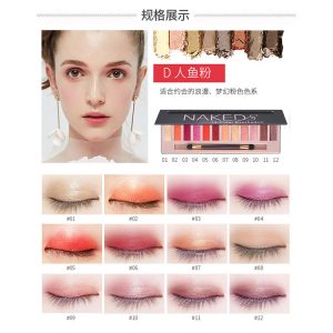 Multi color pearlescent matte earth color eye shadow plate