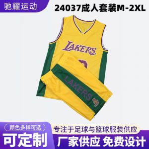 Adult sports basketball team building uniform set made of birdseye mesh fabric