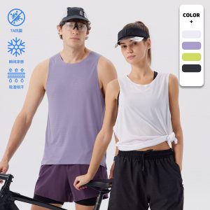 Lightweight sleeveless sports T-shirt, quick-drying top, yoga and fitness wear, basketball training, running and marathon sports vest