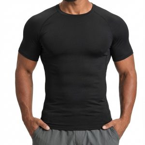 Men's Sports Fitted Short-Sleeve Quick-Dry Shirt, Stretchy Running T-Shirt, Compression Cycling Jersey, Basketball & Yoga Fitness Wear