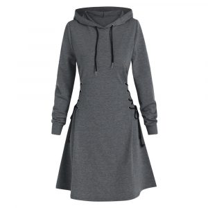 Hooded Casual Fashion Sweatshirt Dress