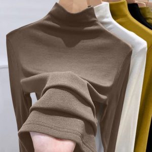 Long-sleeved T-shirt, slim fit, German fleece inner layer top