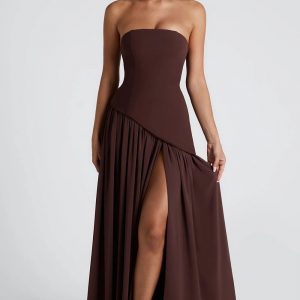 New sexy backless high-slit maxi dress