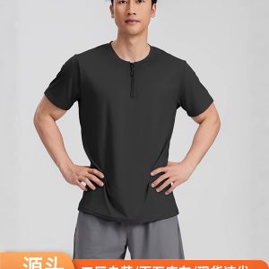Men's short-sleeved quick-drying round neck T-shirt, breathable and sweat-wicking for outdoor sports