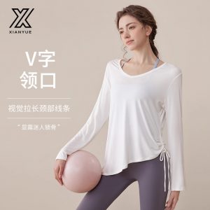 Women's Loose Breathable Sports Blouse Yoga Top 2025 New Style Long Sleeve Fitness Shirt for Pilates Training