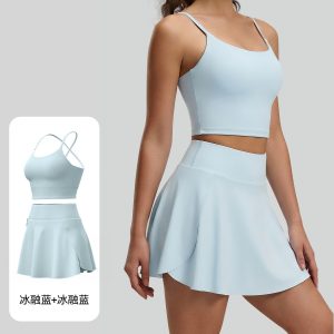 New Summer Women's Bare-Sense Yoga Suit Set, Running & Fitness Beauty-Back Camisole with Chest Pad, Women's Sports Suit