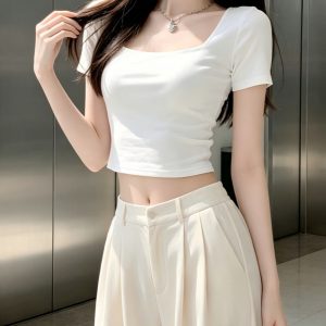 Midriff-baring, alluring, off-the-shoulder fashion top