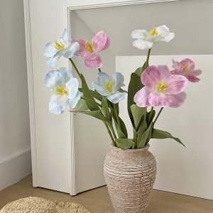 Brownie Tulip Artificial Flower Fake Flower Living Room Dining Table Vase Ornaments