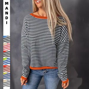 Women's Clothing for Women's Crew Neck Long Sleeve Casual Sweater
