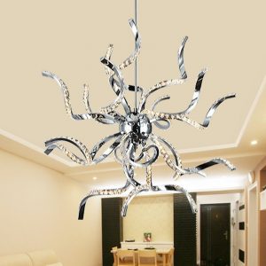 Spherical LED Crystal Pendant Light