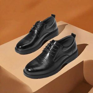 British thick soled business leather shoes