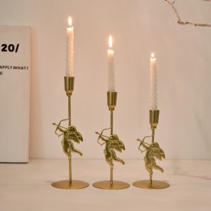 Wrought iron metal candle holder