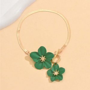 Fashion Cherry Blossom Charm Anklets for Women Summer Beach Accessories