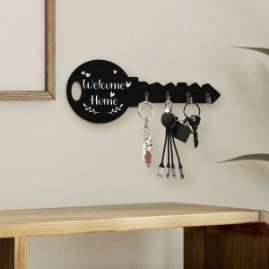 Black Key Storage Rack Home Wall