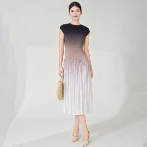 Women's Fashion Dresses High Quality Stretch Gradient Color Summer Casual Dresses