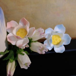 Simulation Pink Blue Lotus ceramic vase
