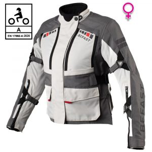 Befast Women's Motorcycle Jacket VALCHIRIA – CE Certified, 3-Layer, Black/Grey