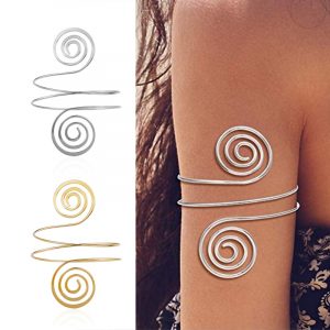 Upper Arm Bracelet Metal Coil Swirl Spiral Shape Armband