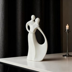 Simple Embrace Couple Abstract Ceramic Character Ornaments