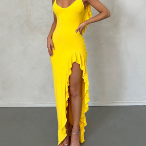 Lady Summer slip Dress Fashion Backless Party Prom Dress Women Elegant