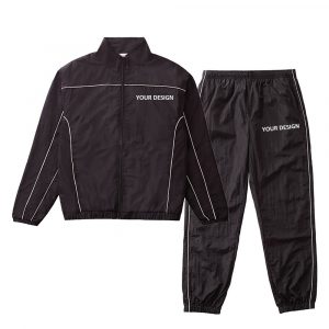 2 Piece Set Men Streetwear With Piping Elastic Cuffs Unisex
