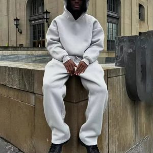 Winter Two Piece Baggy Sweatpants and Hoodie Set Custom Heavyweight