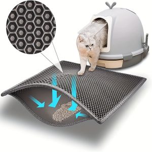 Cat Litter Mat: Prevents Tracking, Filters Litter, Guards Against Spills, and Keeps Area Clean