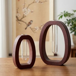 Simple small wooden vase