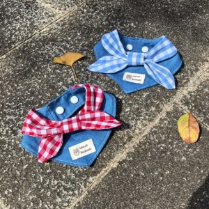 Baby Red Plaid Bow Bib