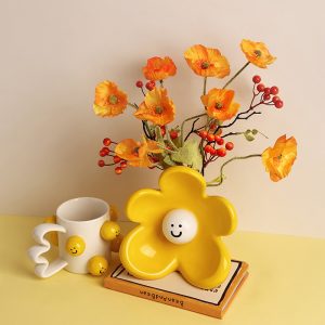 Cute Smiley Ceramic Vase Decoration