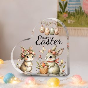 Acrylic Custom Love Ornaments Cartoon Bunny Easter Christmas Decorative Desktop Crafts