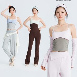 Women's Yoga Wear for Spring and Summer New Arrivals, Fixed Cup Sports Bra, Spandex High Elasticity Color-Blocked Yoga Tank Top