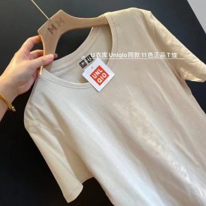 Women's loose-fitting round neck short-sleeved top, breathable