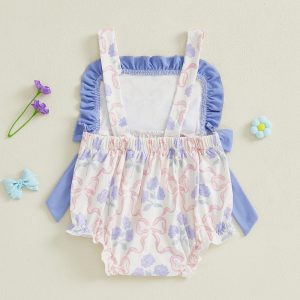 Adorable Toddler Dress with Floral Print and Ruffled Trim Perfect for Summer Parties and Playdates Sleeveless Baby Girl Romper
