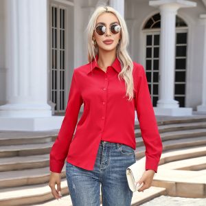 Women's long-sleeved cardigan button-down shirt