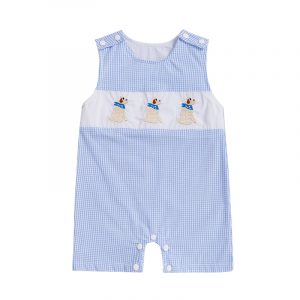 Cute Cartoon Print Short Sleeve Baby Romper Crew Neck Infant Jumpsuit Toddler Overalls for Spring and Summer Wear