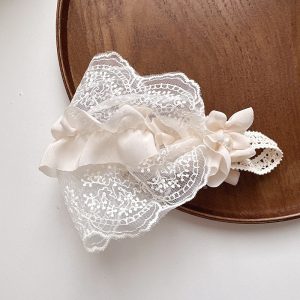 New French retro pastoral style hollowed-out lace wide version cute children's