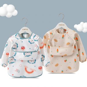 Baby smock, waterproof bib, reversible bib, super soft and waterproof